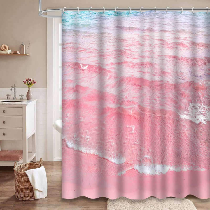 Rideau de douche tropicale avec 12 crochets Sea Wave, L 72 po x l 84 po