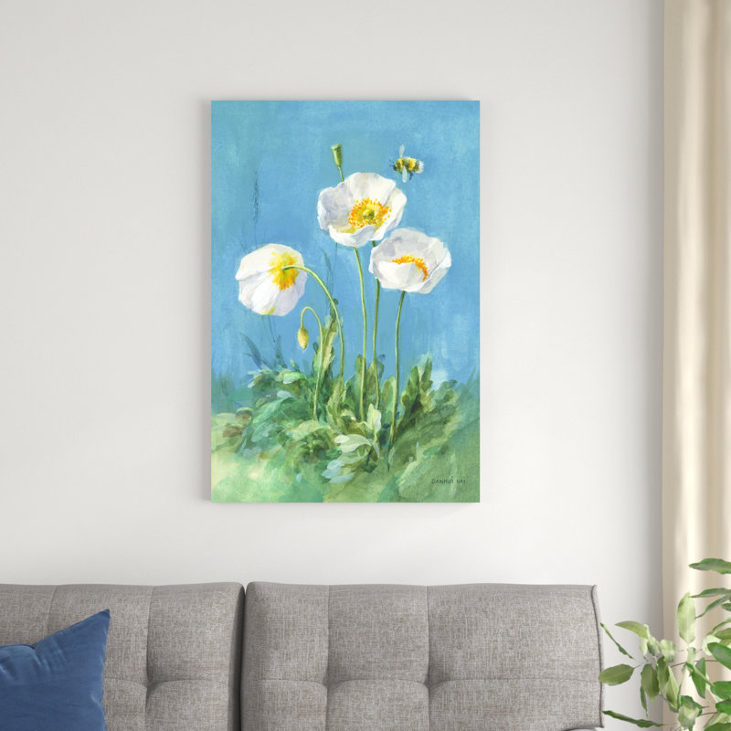 Coquelicots blancs II, H 36 po x l 24 po