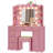 Manufactured Wood Makeup Vanity Set with LED Mirror and Outlets -167478790