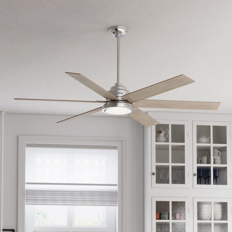 70" Warrant 6 - Blade LED Standard Ceiling Fan with Wall Control and Light Kit Included