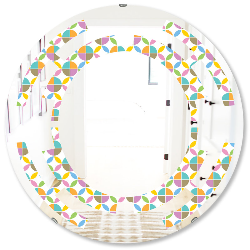 Miroir mural moderne Space Geometric design VIII, 23,6 po x 23,6 po