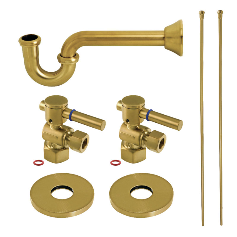 Kingston Brass Concord Modern Plumbing Sink Trim Kit with P-Trap, Brushed Brass