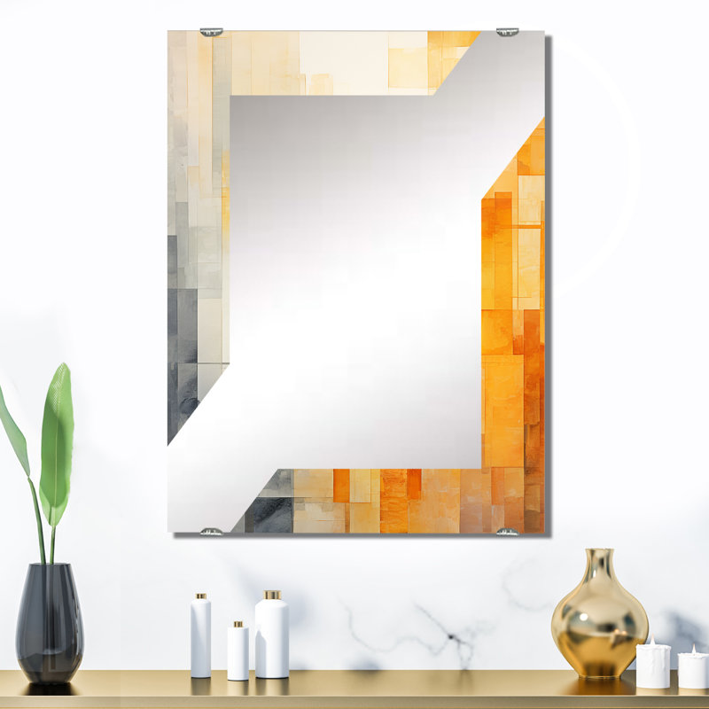 Panneaux solaires Sunlight Collage III - Miroir mural à grand collage abstrait MIR136029, 32 po x 24 po