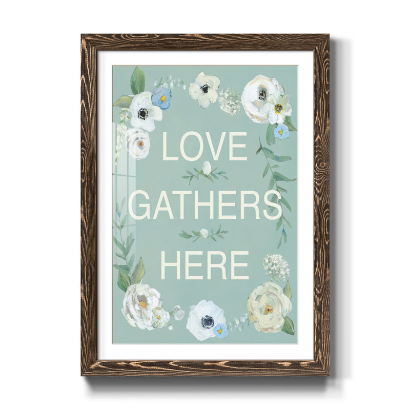 Love Gathers - Cadre photo sur papier, H 44 po x l 31 po x P 1 po, Noyer