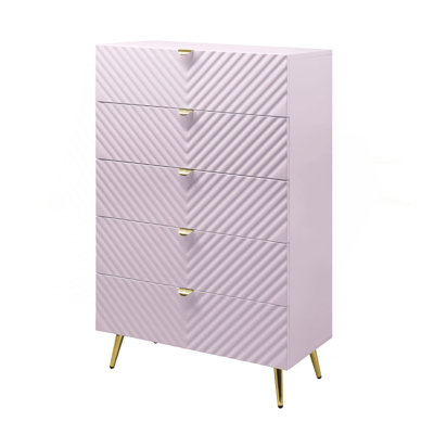 Commode rose à finition ultrabrillante