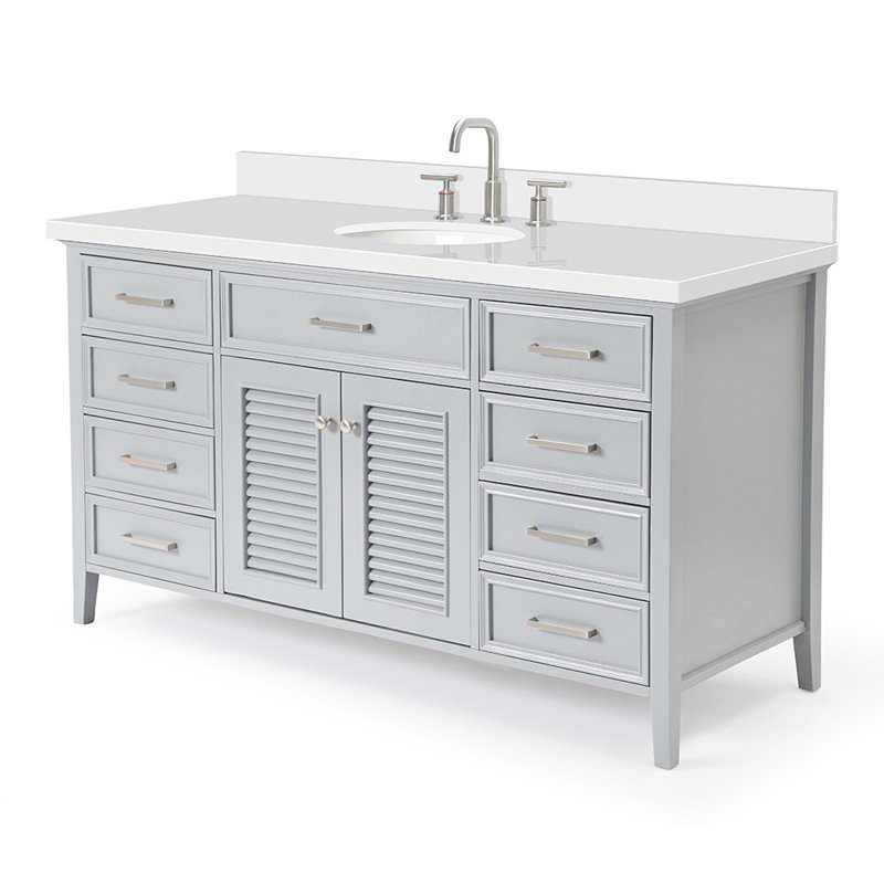 Ensemble de meuble-lavabo simple 60 po Blazier, gris