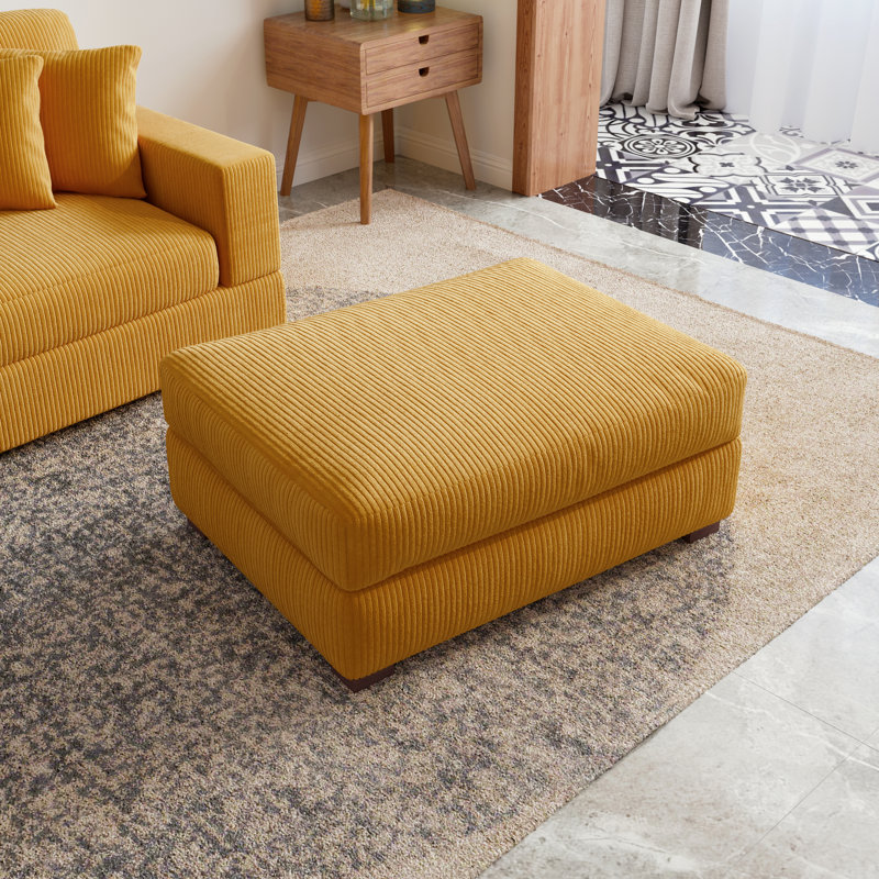 105.9cm Wide Square Solid Colour Standard Ottoman, Orange
