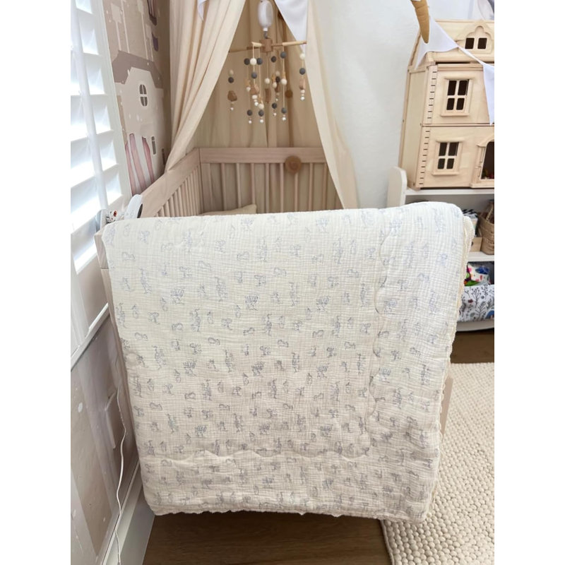 Cute Pattern 2-Layer Muslin Cotton Quilt/Blanket