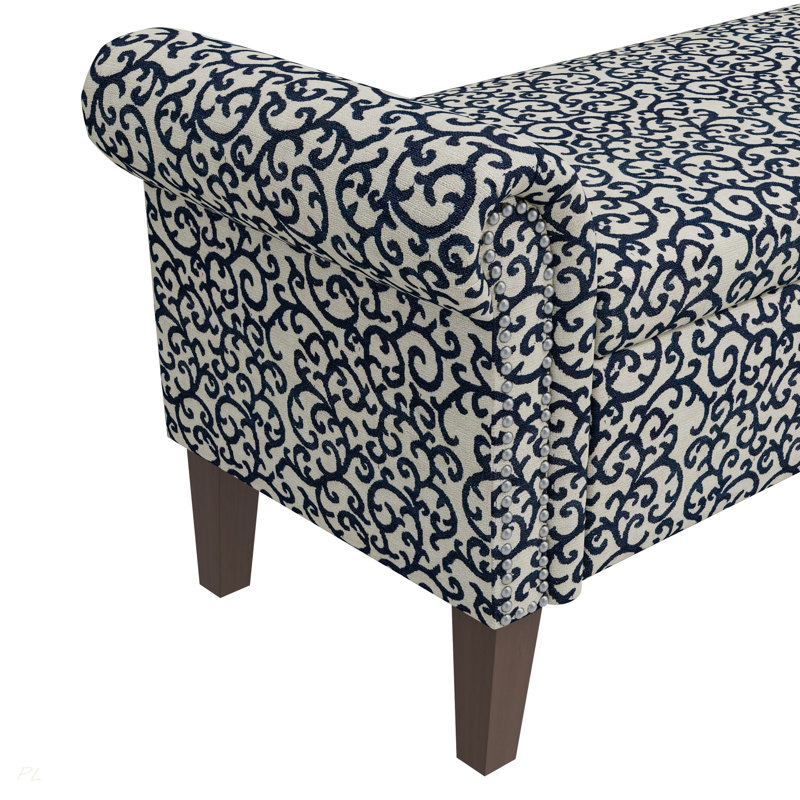 Banc de rangement avec accoudoirs roulés Wallen