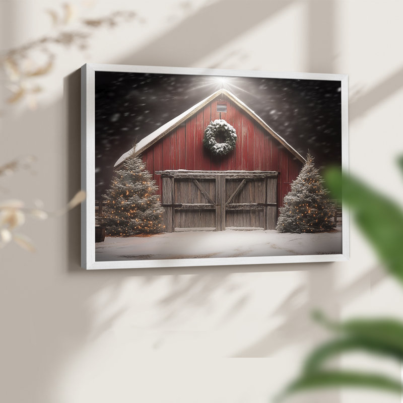 Art de Noël - CMXV III - Reproduction encadrée - Restickable, H 16 po x l 20 po, Blanc