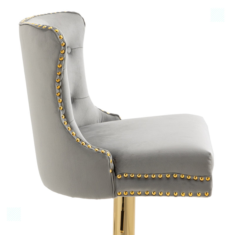 Tabouret de bar à hauteur ajustable Jerica, gris
