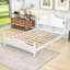 Lit plateforme en bois avec tête de lit et lattes robustes, design rétro-290808484-290808482