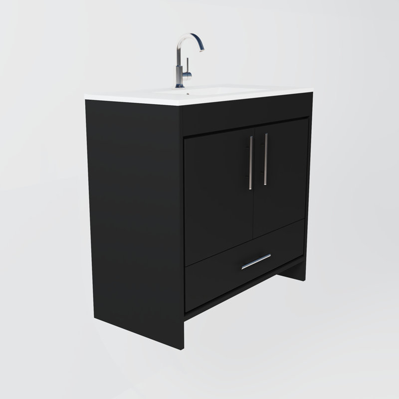 Ensemble de meuble-lavabo simple 36 po Sallisaw, Noir