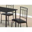 Ensemble de table de salle à manger, ensemble de 5 pièces, petit, 40 po rectangulaire, cuisine, métal noir, aspect cuir noir, contemporain, moderne