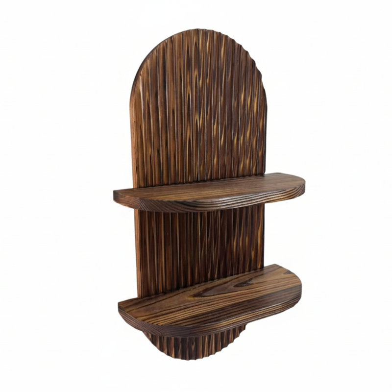 2-Tier Wall-Mounted Solid Wood Floating Shelves