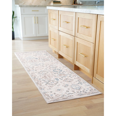 Saxton Oriental Indoor Polypropylene & Polyester Area Rug, Blue