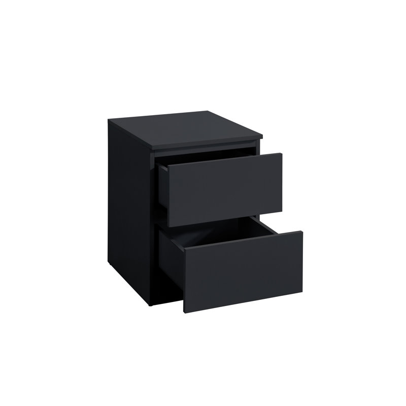 Marqita 2 Drawer Bedside Table, Black