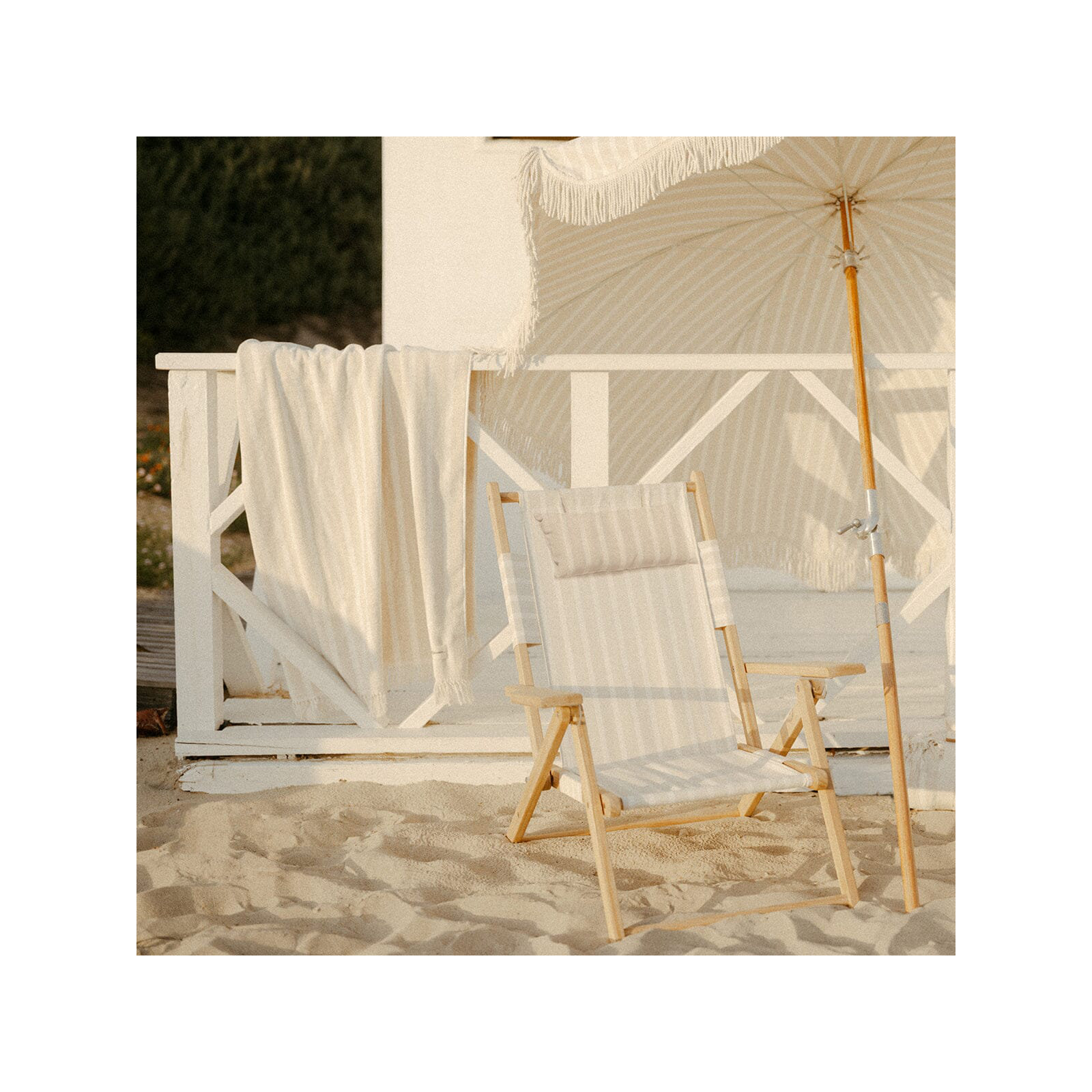 BEACH TOWEL - MONACO MIMOSA STRIPE, Monaco Natural