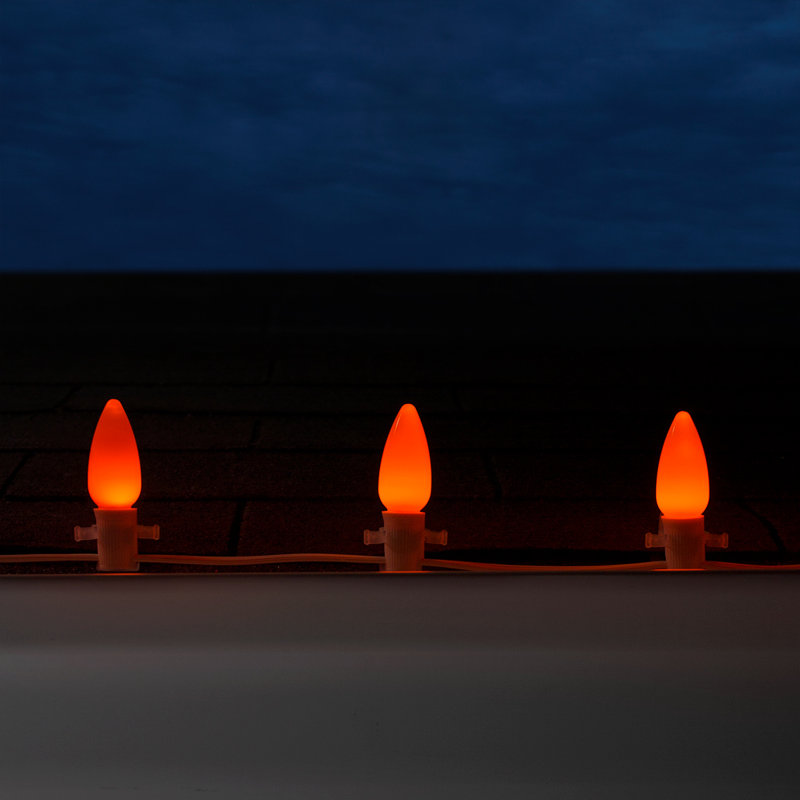 OptiCore LED Shatterproof C9 Smooth Christmas Light Replacement Bulbs, Orange