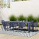 Farrah 39.37'' Rectangular 8 - Person Outdoor Dining Set
