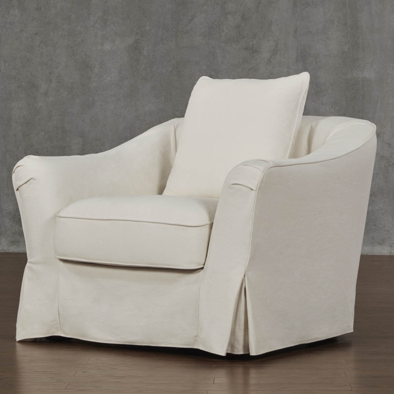 Fauteuil demi-tonneau Azarion, Lin blanc