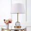 Aston Lucite Globe Brushed Gold Table Lamp