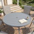 Ensemble de salle à manger de patio 6 personnes avec chaises empilables Textilene