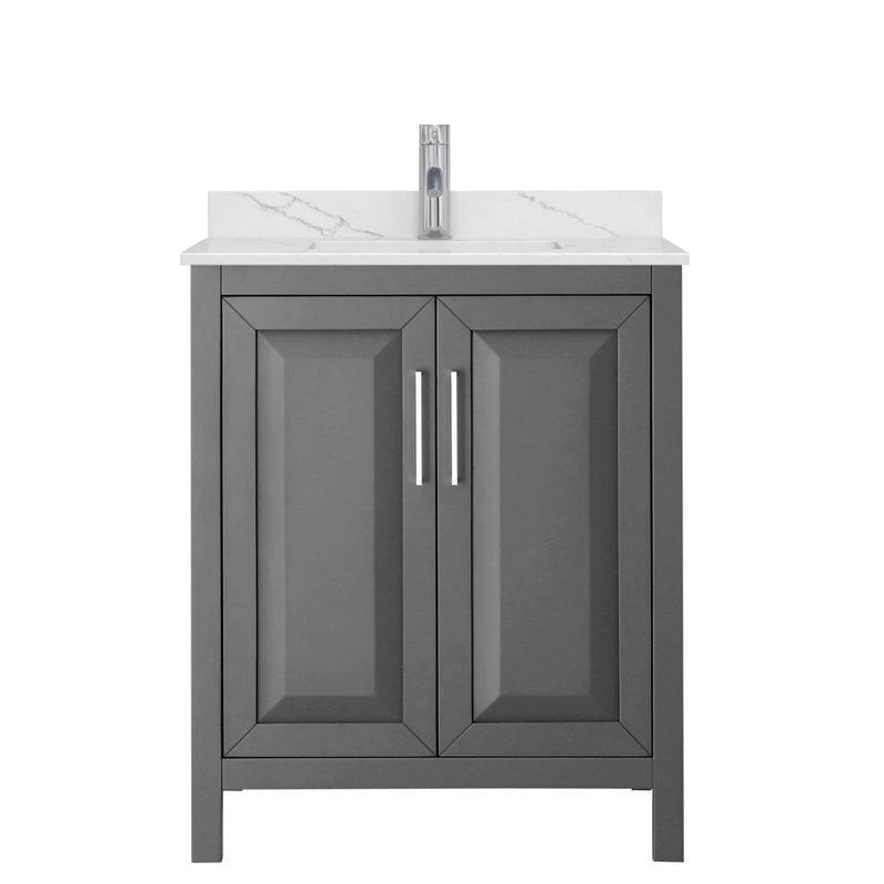 Daria 30'' W Vanity, Polished Chrome, Gray, Giotto Quartz
