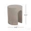 Table d'appoint ronde durable MGO avec design en forme de U, parfaite pour une utilisation extérieure et un décor moderne.