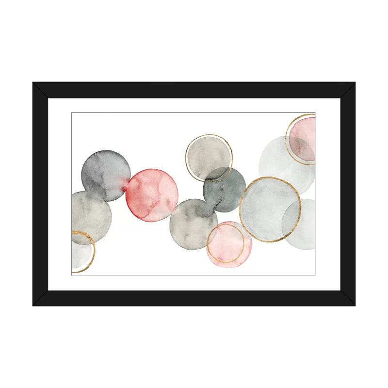 « gilded sphères i », impression sur toile, H 16 po x l 24 po x P 1 po, Papier d'art encadré noir, Blanc