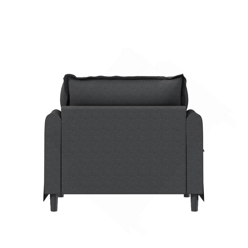 Comfortable Oversized Single Seat Sofa For Various Rooms, Stylish And Relaxing, Grey Chenille