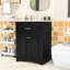 Meuble-lavabo élégant avec lavabo en céramique, tiroir basculant, portes à fermeture en douceur et tablette réglable-1660117498