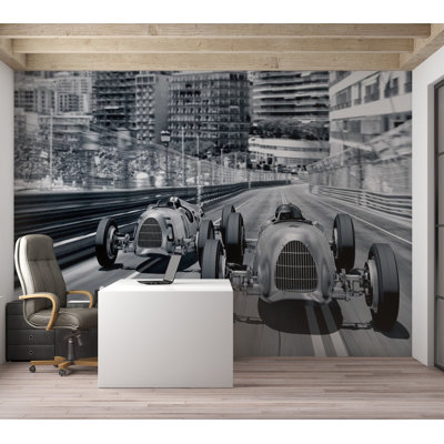 Peel & Stick Sports Wall Mural - Formula 1 In The Old Days