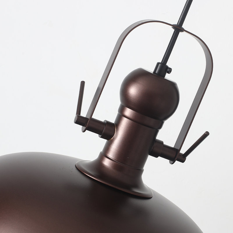 2-Light 13.8'' Kitchen Island Dome Pendant Light for Kitchen Barn Hallway Porch Dining Room, Brown