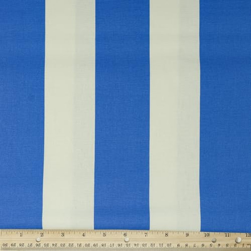 Waverly Inspirations 100% Cotton Duck Canvas 45" Wide Upholstery Fabric by the Yard, Stripe Provence Blue