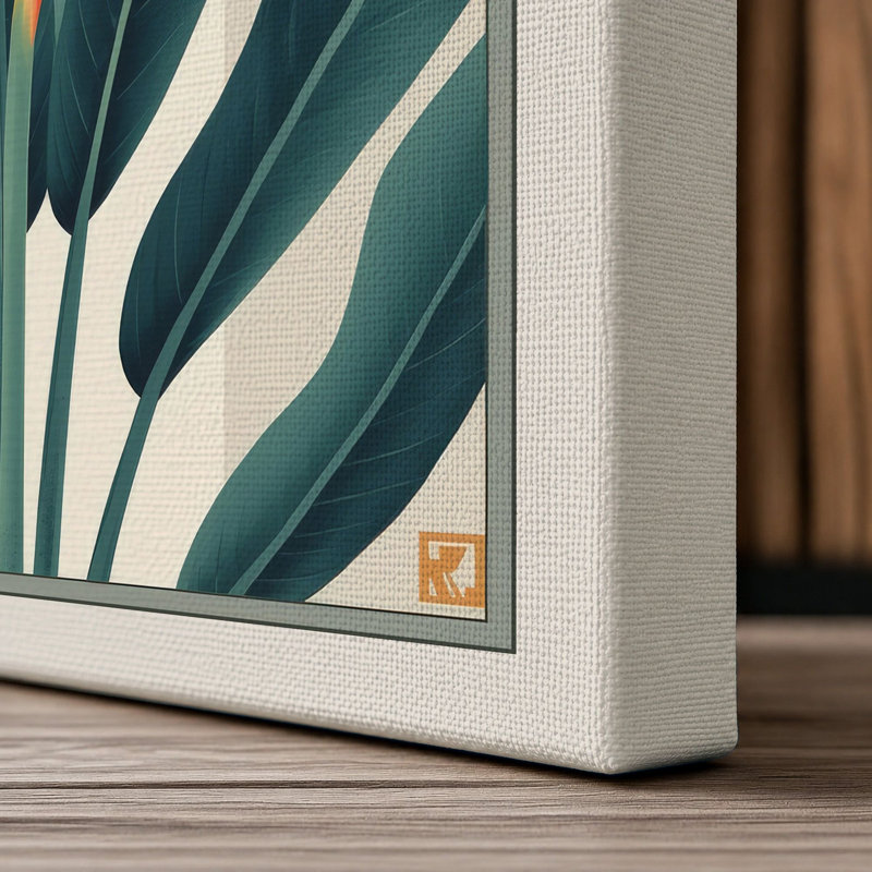 Tropical Bloom Botanical - Wrapped Canvas, 24x16 - 61.0 x 40.6 cm, Cream Border