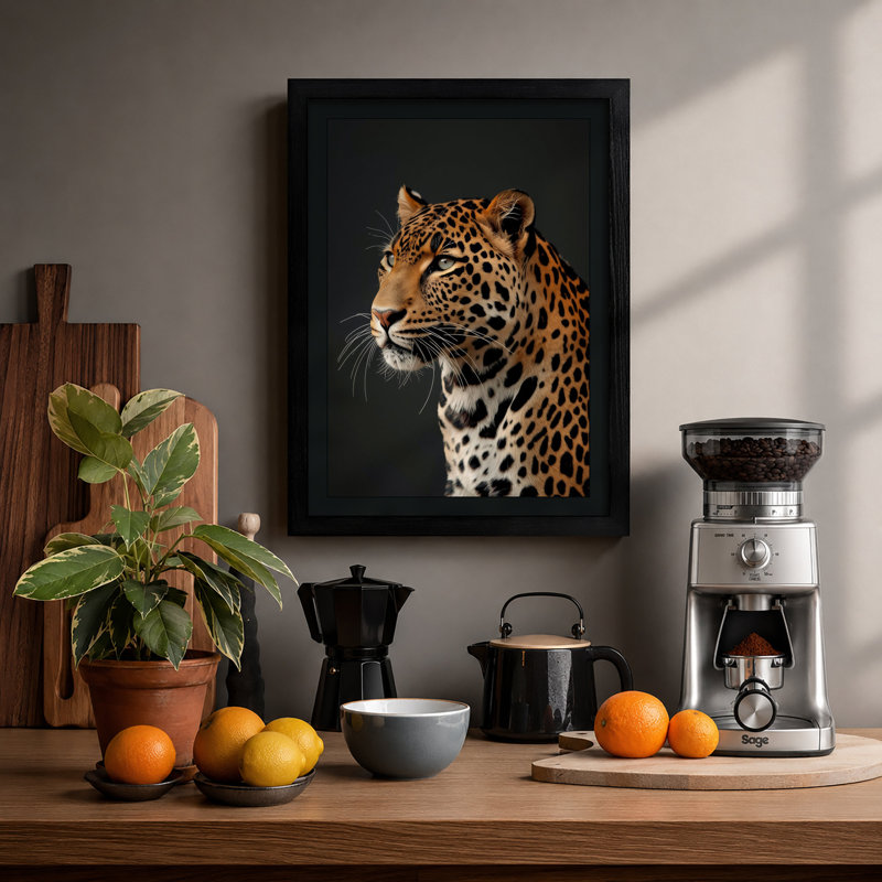 Leopard Study Modern - Print, A1 - 84.1 x 59.4 cm, Black