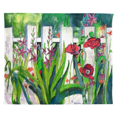 « clôture et fleurs », reproduction d’art