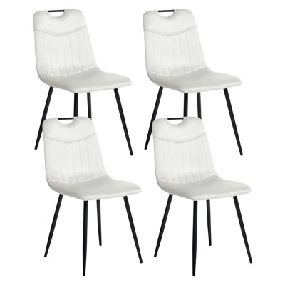 Set of 4 Dining Chairs ARGYLE Velvet