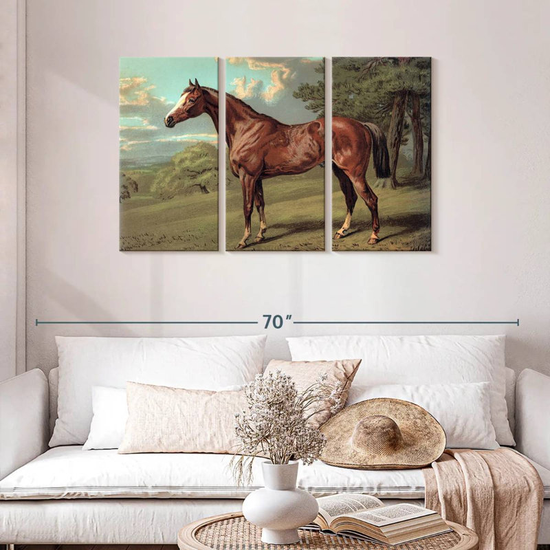 Cheval sauvage rétro, H 28 po x l 45 po