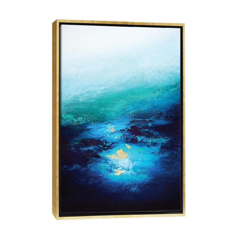 «Under Great Profonds» par Spell rebond Fine Art - Print, 26" H x 18" W x1.5" D, Pas de tapis, Toile encadrée d'or