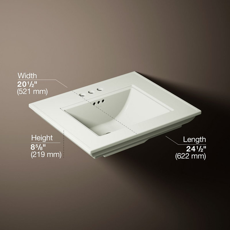 Memoirs® Stately 24" Console Bathroom Sink with Overflow, Dune, 4'' Centers