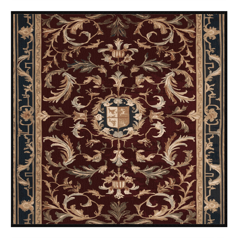Tapis noir français lavable à la machine, Carré 4 pi
