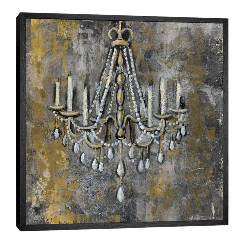 Vintage Chandelier II by Silvia Vassileva - Print on Canvas, Black Floater Framed, 93.98 cm H x 93.98 cm W