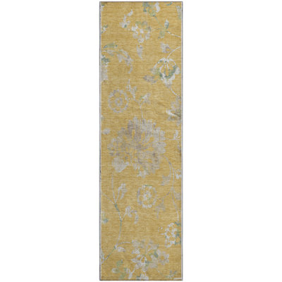 Premium Machine Washable Prisco Gold Rug