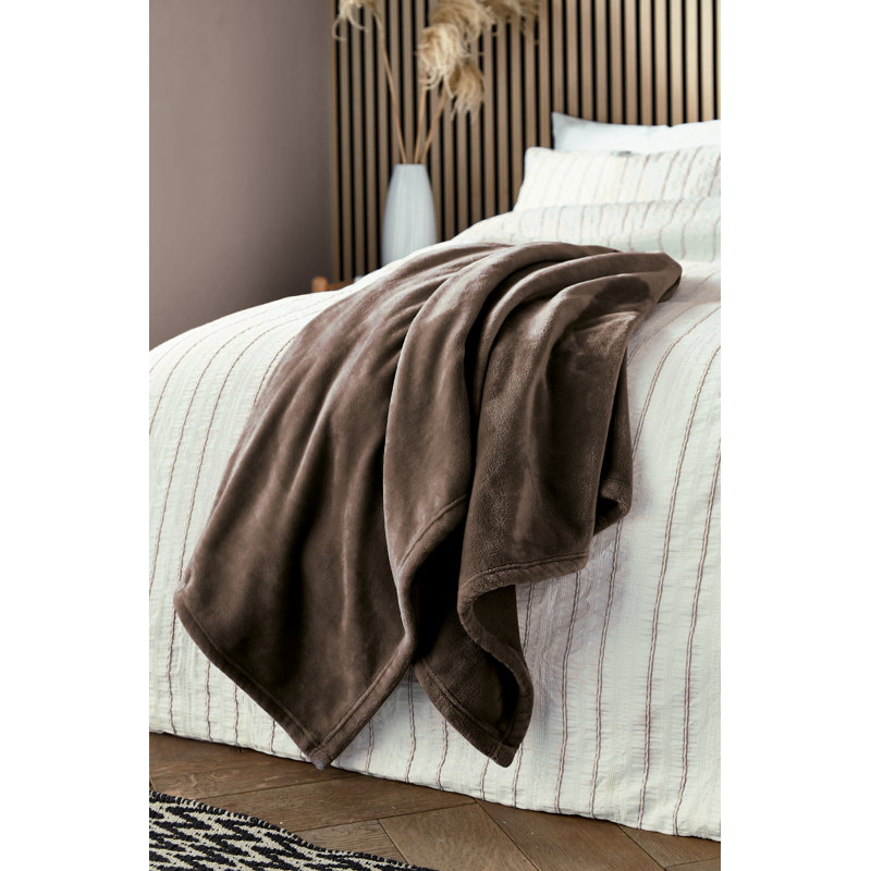 Snug Fleece Throw, Brown