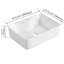 Lavabo de salle de bain rectangulaire en céramique blanc au-dessus du comptoir (BAB111MOWH)