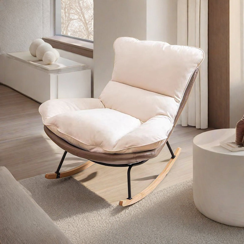 Chaise berçante de luxe pour adulte, Café crème
