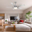 Ventilateur de plafond moderne à 5 pales de 45,3 po avec lumière, DEL 3 couleurs 36 W et télécommande pour le salon et la chambre à coucher-1691802586