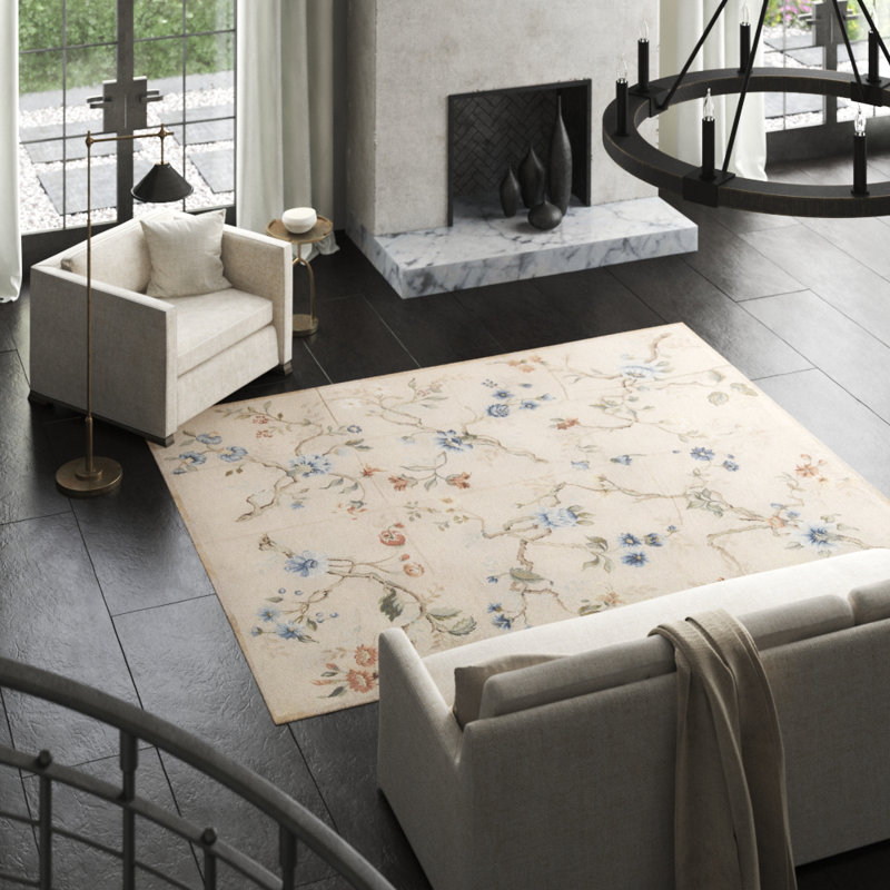 Hand-Knotted High-Quality Beige Area Rug